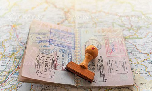 Passport with visa stamps